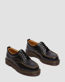 Lowell Leren Moc Toe Schoenen in Zwart