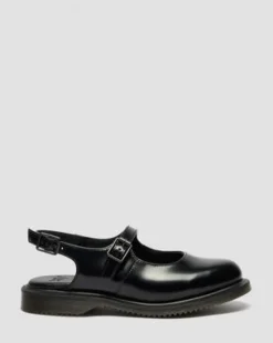 Madaline Mary Jane Smooth Leren Slingback Schoenen in Zwart