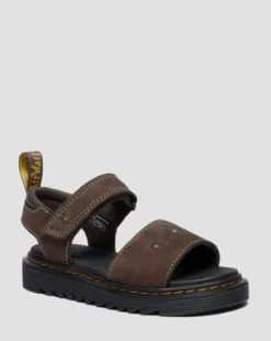 Marlowe Flower Juniorsandalen van Nubuck met Riem in Donkerbruin