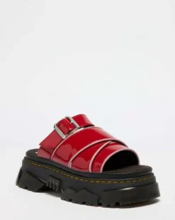 Mattison Slide Zachte Lakleren Sandalen in Scharlakenrood