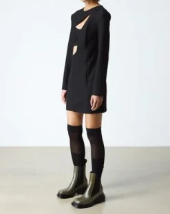 Maybole Leren Chelsea Boots met Vierkante Neus in Olijfkleurig Groen