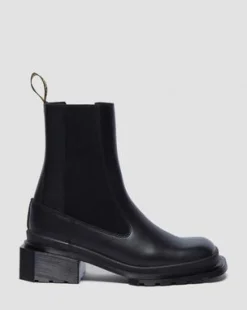 Maybole Leren Chelsea Boots met Vierkante Neus in Zwart