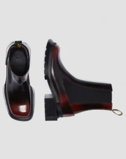 Maybole Leren Chelsea Boots met Vierkante Neus in Zwart