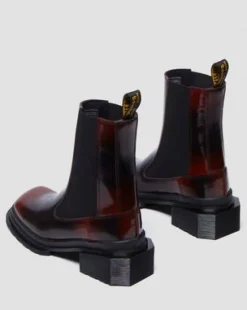 Maybole Leren Chelsea Boots met Vierkante Neus in Zwart