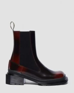 Maybole Leren Chelsea Boots met Vierkante Neus in Zwart