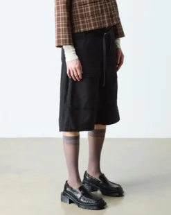 MAYBOLE LEREN LOAFERS MET RUCHES EN VIERKANTE NEUS in Zwart