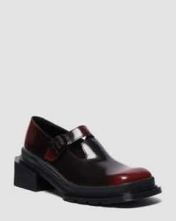 Maybole Leren Mary Jane Schoenen met Vierkante Neus in Zwart