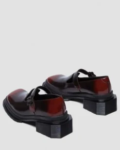 Maybole Leren Mary Jane Schoenen met Vierkante Neus in Zwart