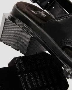Maybole Wanama leren Sandalen in Zwart