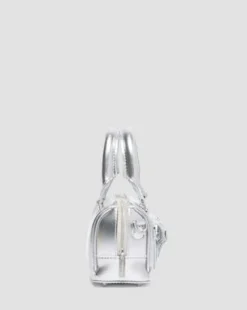 Minihengseltas van Metallic Zilver Lamper Lakleer in Zilver