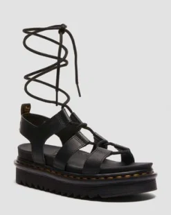 Nartilla Leren Gladiator Sandalen in Zwart