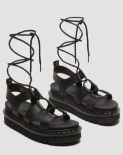 Nartilla Leren Gladiator Sandalen in Zwart