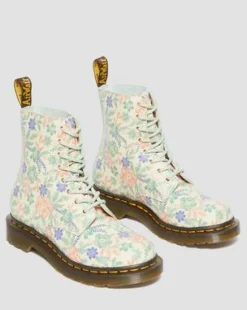 1460 Pascal Floral teruggewonnen leren laarzen in Cloud Cream