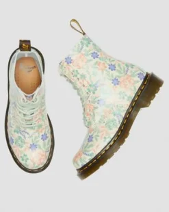 1460 Pascal Floral teruggewonnen leren laarzen in Cloud Cream