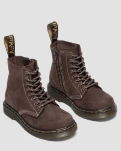 Peuter 1460 Getrommeld Nubuck Laarzen in Donkerbruin