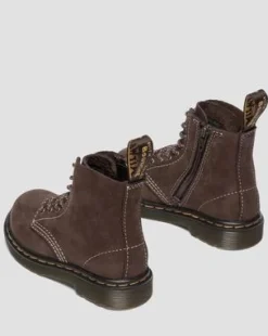 Peuter 1460 Getrommeld Nubuck Laarzen in Donkerbruin