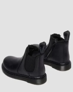 Peuter 2976 Leonore Imitatiebont Gevoerde Chelsea Boots in Zwart