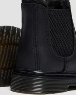 Peuter 2976 Leonore Imitatiebont Gevoerde Chelsea Boots in Zwart