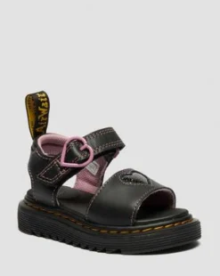 Peuter Marlowe Ii Glitterhart Leren Schoenen met Riem in Zwart