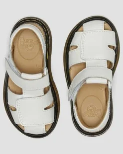Peuter Moby II Leren Velcro Sandalen met Riem in Wit