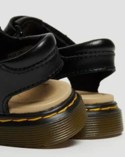 Peuter Moby II Leren Velcro Sandalen met Riem in Zwart