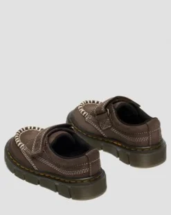 Peuter Raffe Getrommeld Nubuck Schoenen met Band in Donkerbruin