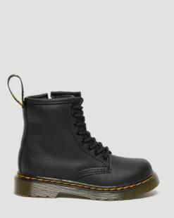 Peuter 1460 Softy T Leren Veterlaarzen in Zwart