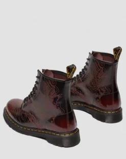 1460 Phoenix Laarzen van Arcadia Rub-Off Leer in Cherry Red