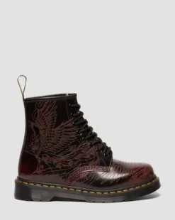 1460 Phoenix Laarzen van Arcadia Rub-Off Leer in Cherry Red