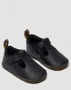 POLLEY PU-GECOATE LEREN MARY JANE SCHOENEN VOOR BABY'S in Zwart