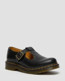 Polley Smooth Leren Mary Jane Schoenen in Zwart