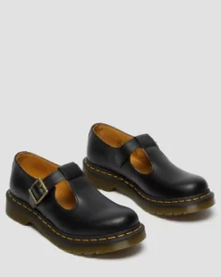 Polley Smooth Leren Mary Jane Schoenen in Zwart