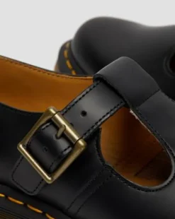 Polley Smooth Leren Mary Jane Schoenen in Zwart