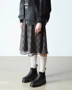 2976 Quad Gevoerde Platform Chelsea Boots in Zwart