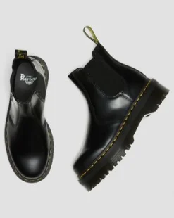 2976 Quad Smooth Leren Platform Chelsea Boots in Zwart
