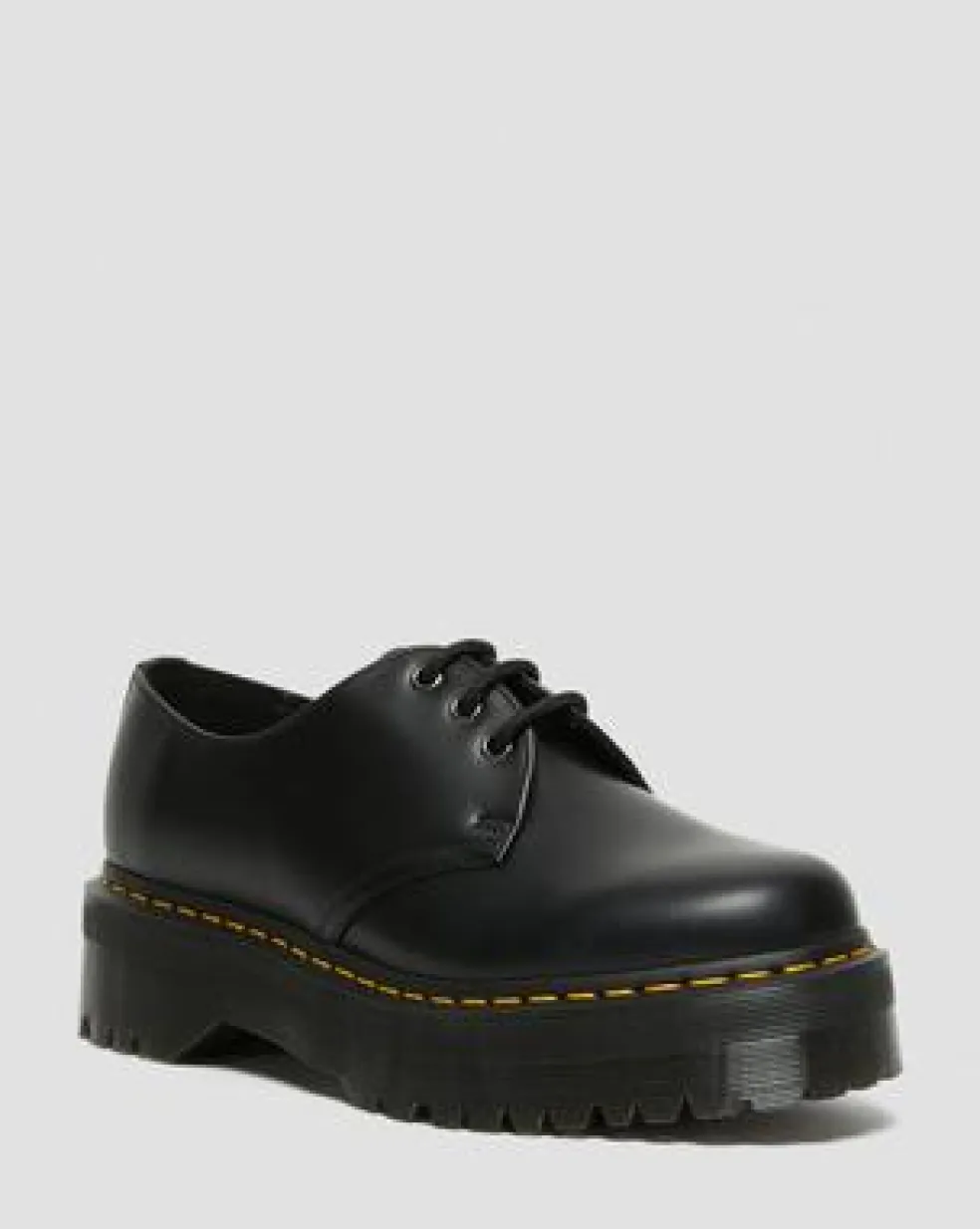1461 Quad Smooth Leren Platform Schoenen in Zwart