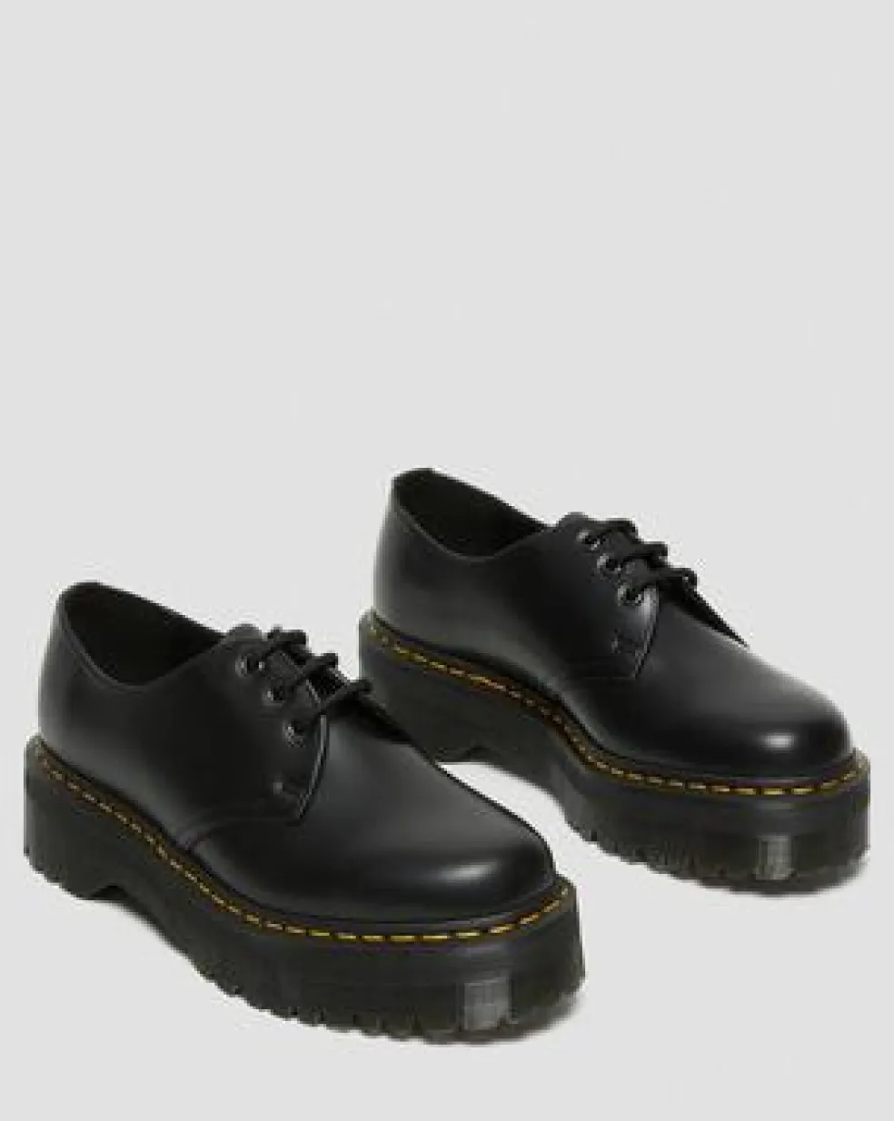 1461 Quad Smooth Leren Platform Schoenen in Zwart
