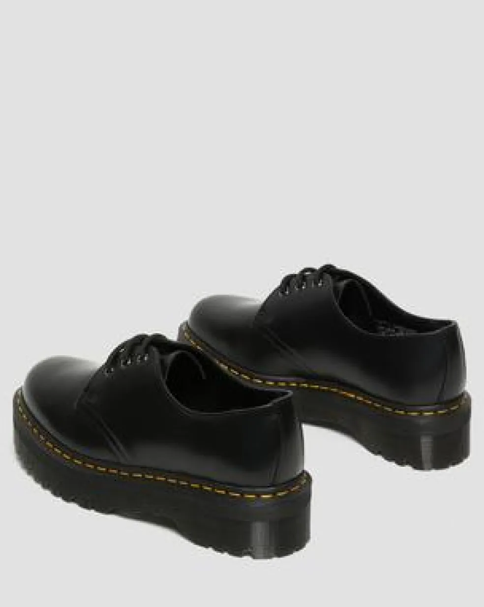 1461 Quad Smooth Leren Platform Schoenen in Zwart