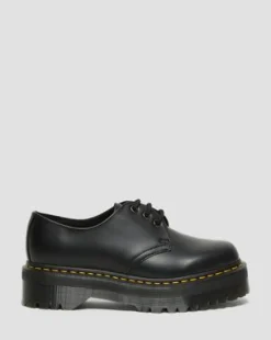 1461 Quad Smooth Leren Platform Schoenen in Zwart