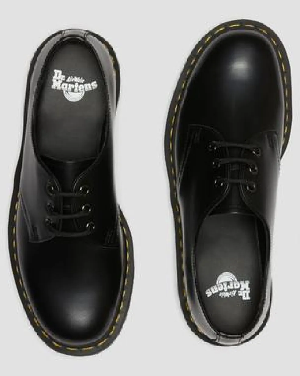 1461 Quad Smooth Leren Platform Schoenen in Zwart