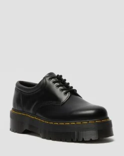 8053 Quad Smooth Leren Platform Schoenen in Zwart