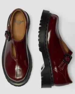 Rejena Mary Jane Lakleren Schoenen in Cherry Red