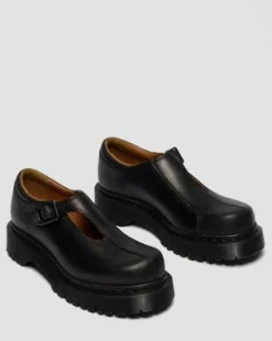 Rejena Mary Jane Old Harness Leren Schoenen in Zwart
