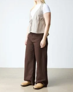 San Hairy Suède Mules in Savanne Bruin