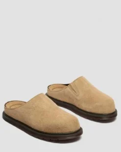San Hairy Suède Mules in Savanne Bruin
