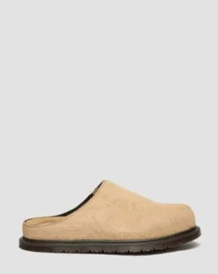 San Hairy Suède Mules in Savanne Bruin