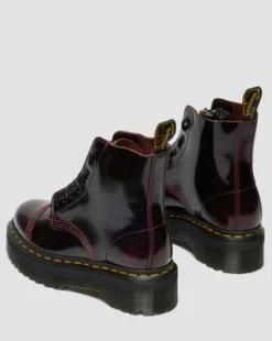 Sinclair Arcadia Leren Platformlaars in Cherry Red