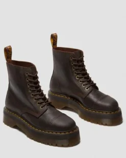Sinclair Crazy Horse leren platform laarzen in Donkerbruin