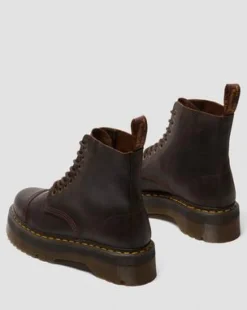 Sinclair Crazy Horse leren platform laarzen in Donkerbruin