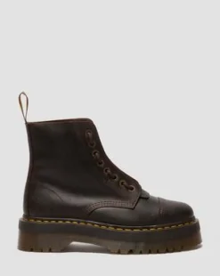 Sinclair Crazy Horse leren platform laarzen in Donkerbruin